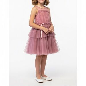 Nanette Lepore Girls Dress Gown 16 Old Rose Formal Fairy Wedding Dance‎ Party